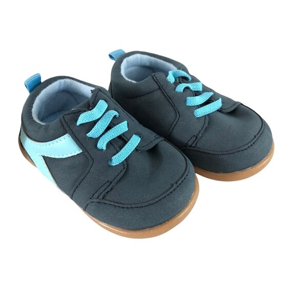 Toddler Boys Sneakers Slip On Faux Leather Navy Blue US Size 5 - Picture 1 of 6